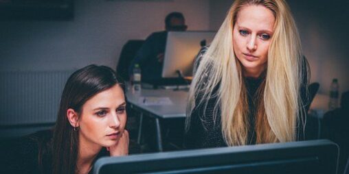 two women investigating