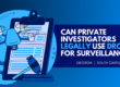 animated drone with clipboard and gavel- caption reads "can private investigators legally use drones for surveillance Georgia and South Carolina"